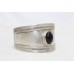 Bangle Bracelet Kada 925 Sterling Silver Black Onyx Stone Filigree Women C198